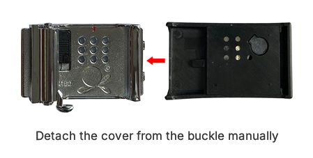 Buckle body separated from front panel
