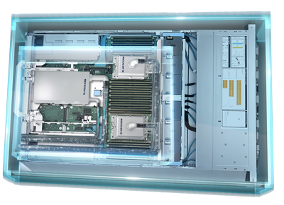 Self-circulating liquid-cooled server