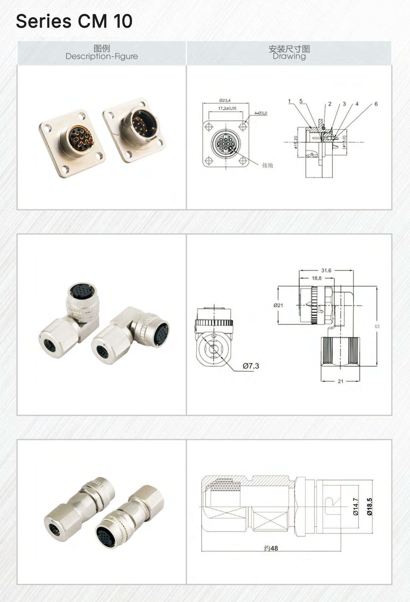 CM 10 technical drawings and parameters — page 21